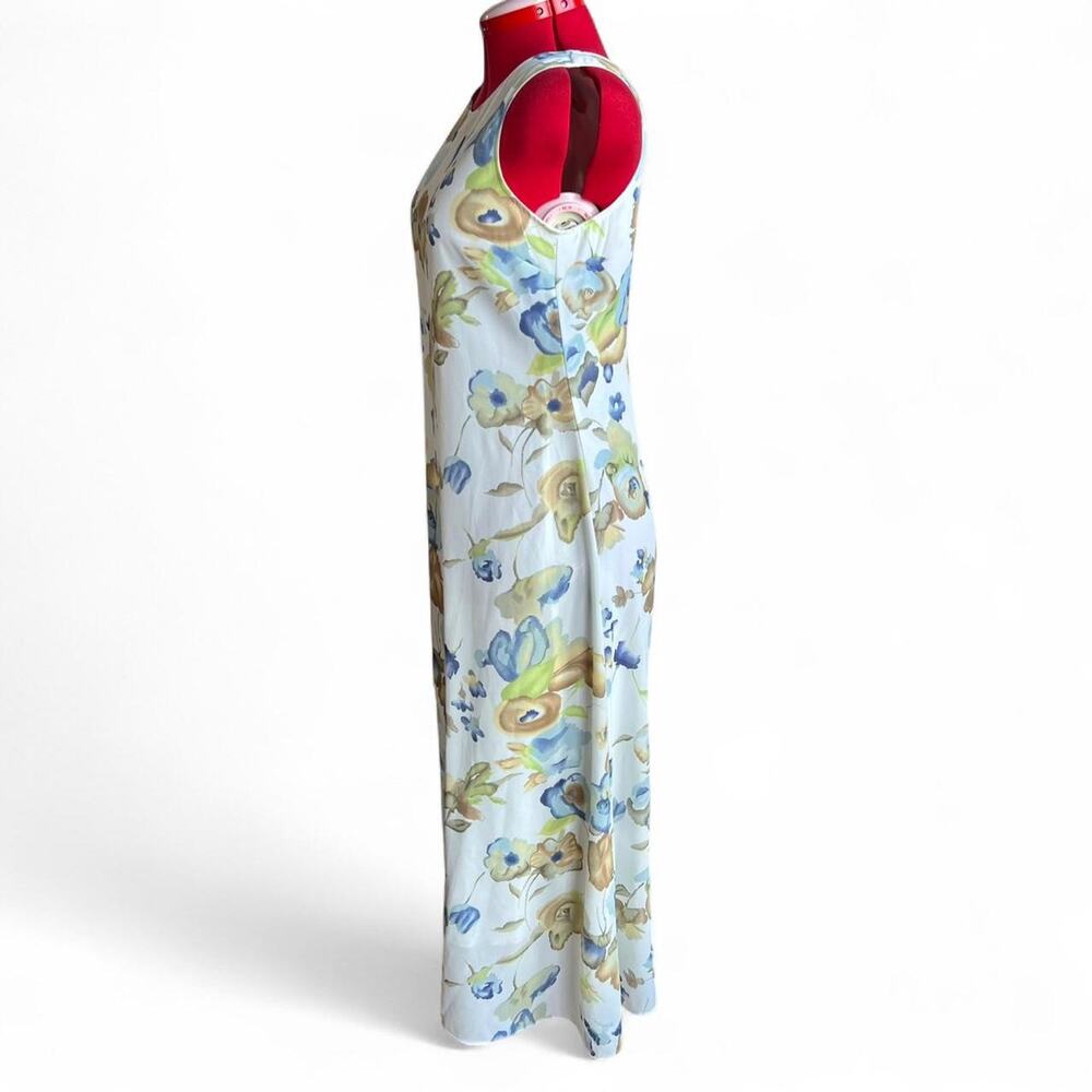 Vintage Multicolor Watercolor Floral Sleeveless Maxi Dress Size 7/8 - Picture 6 of 8
